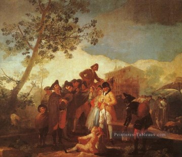romantique romantisme Tableau Peinture - Aveugle jouer de la guitare romantique moderne Francisco Goya